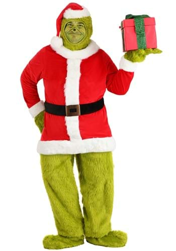 Dr. Seuss Plus Size Grinch Santa Open Face Costume - $64.99