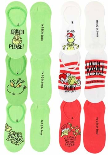 Dr. Seuss Grinch No-Show Socks 6-Pack